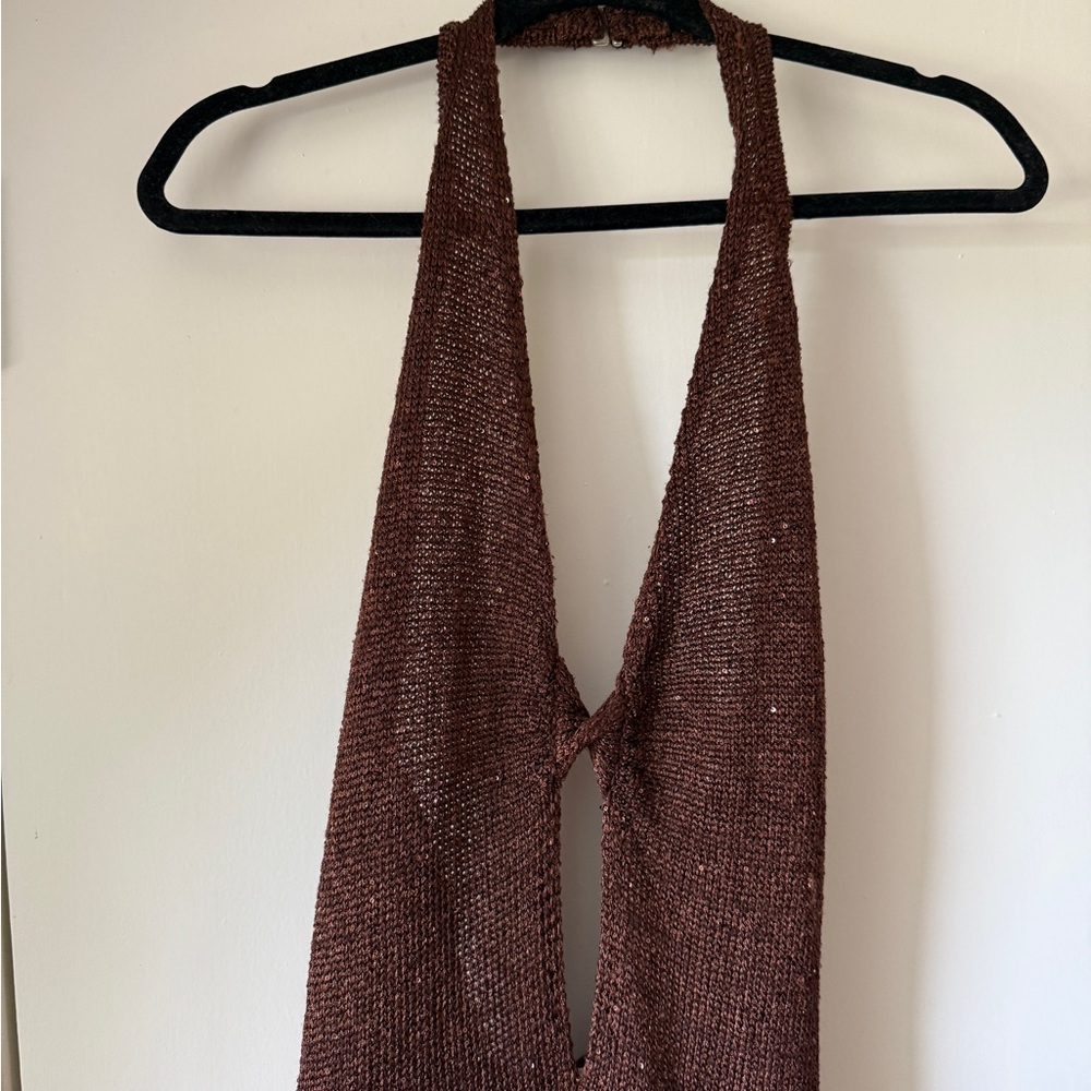 BEC + BRIDGE DELFINA HALTER DRESS brown - Picture 3 of 5